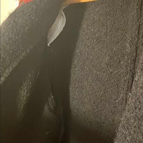 OOAK Canvasbacks Patchwork Wool Black/Red Teddy Hidden Buttons Vtg Coat - Picture 10 of 16